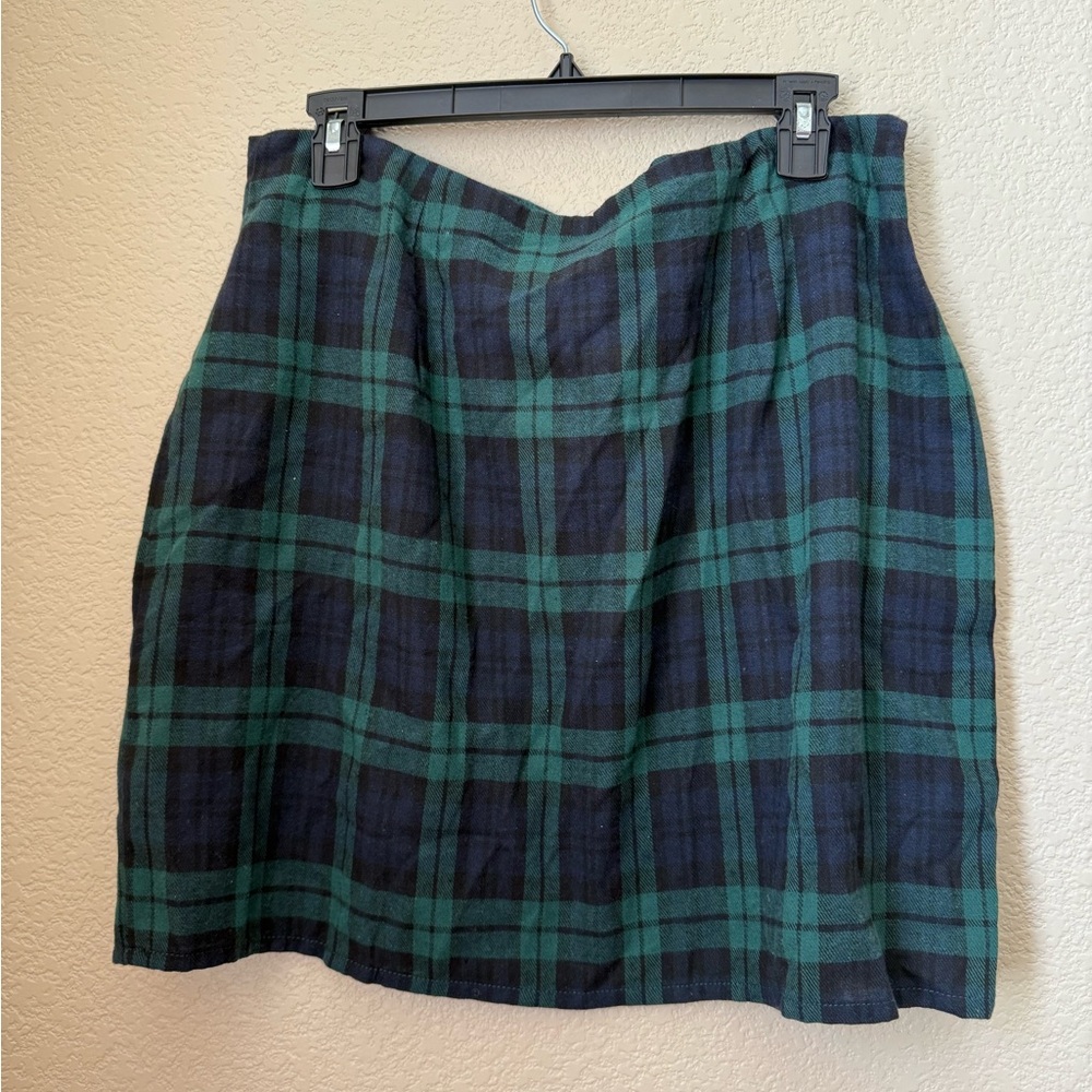 Green Plaid Skirt